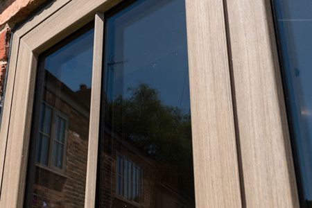 Wood effect window frame